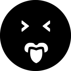 Emoticon Square Face With Closed Eyes And Tongue Out Sticker Svg Vector, Free Vectors File